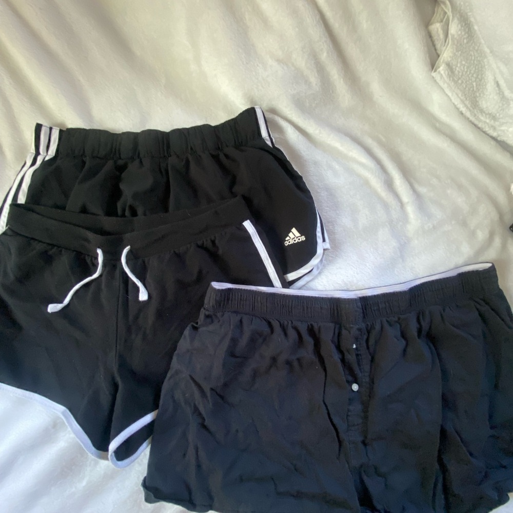 3 pairs/ random black shorts (PINK, Adidas)